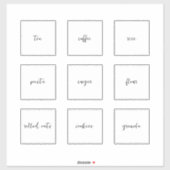 Sticker Ensemble d'étiquettes manuscrites pour garde-mange (Feuille)