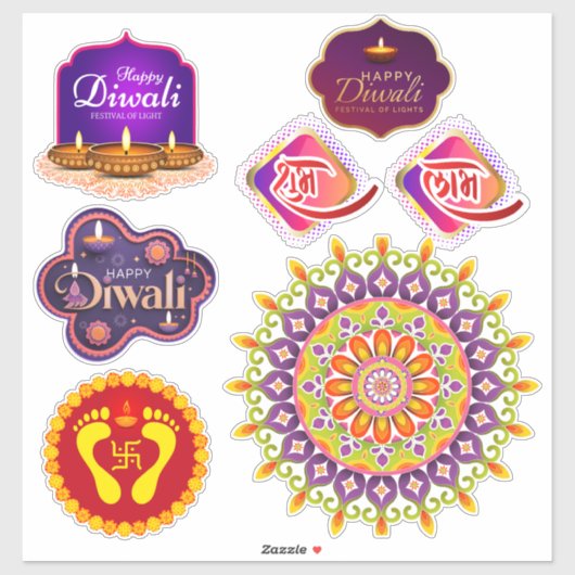 Sticker Ensemble Diwali et rangoli (Feuille)