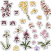 Sticker Ensemble d'orchidées tropicales éléments de fleurs (Devant)
