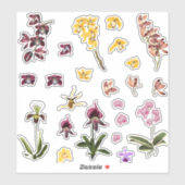 Sticker Ensemble d'orchidées tropicales éléments de fleurs (Feuille)