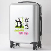 Sticker Ensemble d'ours Panda-monium mignon (Sur valise)