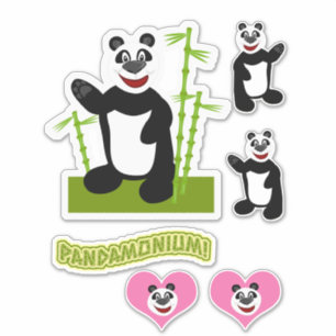 Sticker Ensemble d'ours Panda-monium mignon