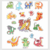 Sticker Ensemble Dragon dans un pack multiple (Feuille)