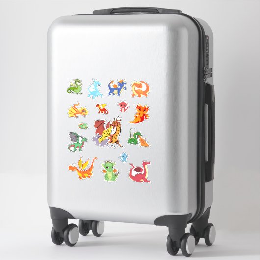 Sticker Ensemble Dragon dans un pack multiple (Sur valise)