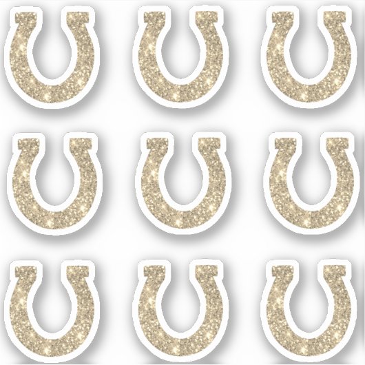 Sticker Ensemble en fer à cheval de Parties scintillant or (Devant)