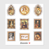 Sticker Ensemble encadré d'art de la Renaissance célèbre (Feuille)