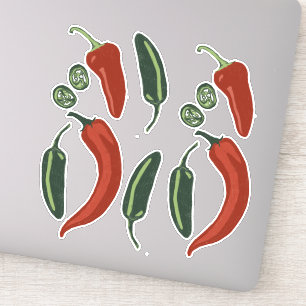 Sticker Ensemble épicé de poivre du Chili de Jalapeno