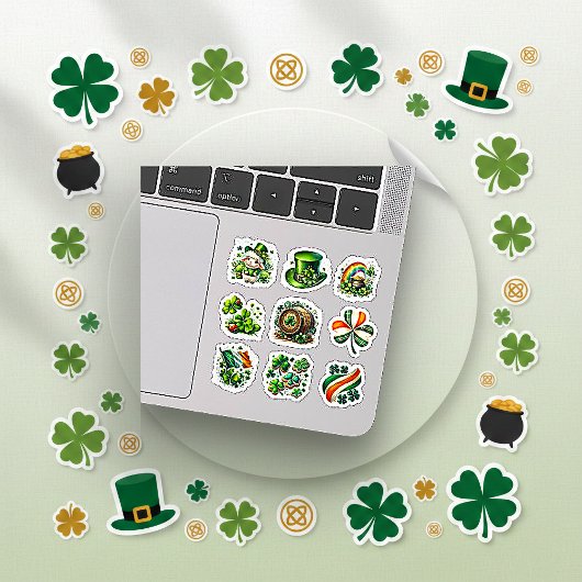 Sticker Ensemble fantaisiste de la Saint-Patrick de folklo