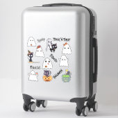 Sticker Ensemble Fantôme Effrayant Chat Noir Halloween (Sur valise)