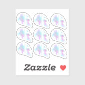 Sticker Ensemble Holographique Abstrait de feuilles de mon (Feuille)