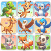 Sticker Ensemble magique d'autocollants animaliers (Devant)