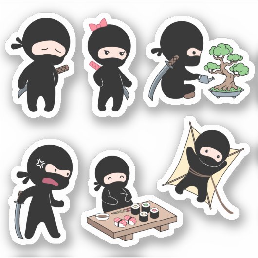 Sticker Ensemble minuscule Ninja 2 (Devant)