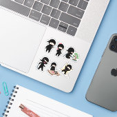 Sticker Ensemble minuscule Ninja 2 (Ordinateur portable avec iPhone)