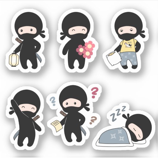 Sticker Ensemble minuscule Ninja 4 (Devant)