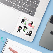 Sticker Ensemble minuscule Ninja 6 (Ordinateur portable avec iPhone)