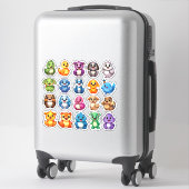 Sticker Ensemble ratifiant de vignettes caricaturales (Sur valise)
