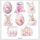 Sticker Ensemble Rose Pastel 1 Pâques (Feuille)