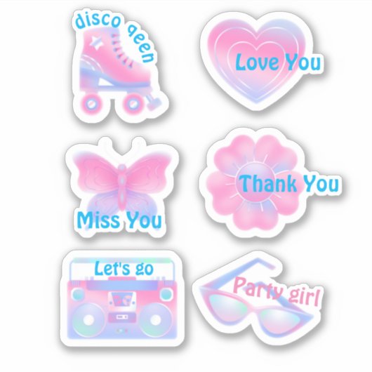 Sticker Ensemble rose tendance (Devant)