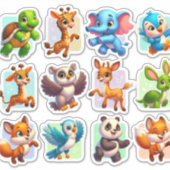 Sticker Ensemble satisfaisant d'autocollants animaliers (Devant)
