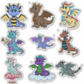 Sticker Ensemble vibrant d'autocollants de dinosaures pour (Devant)