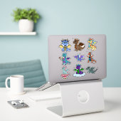 Sticker Ensemble vibrant d'autocollants de dinosaures pour (Ordinateur portable sur le bureau)