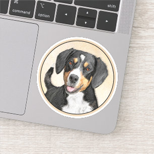 Sticker Entlebucher Mountain Dog Painting Original Chien A