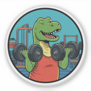 Sticker Entraînement T-Rex - Motivation de gym drôle de di
