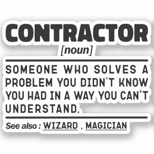Sticker Entrepreneur Noun Cool Maison Constructeur Idée ac (Recto)