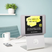 Sticker Entreprise moderne Noir Jaune QR Code Marketing (Ordinateur portable sur le bureau)