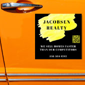 Sticker Entreprise moderne Noir Jaune QR Code Marketing