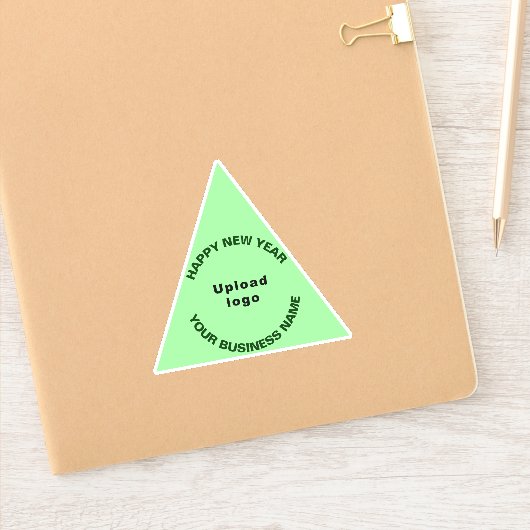 Sticker Entreprise Nouvel An Triangle Vert Clair Vinyle (Carnet)