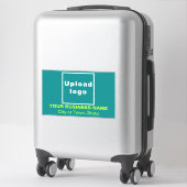 Sticker Entreprise Turquoise Vert Grand Rectangle Vinyl (Sur valise)
