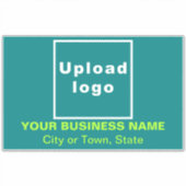 Sticker Entreprise Turquoise Vert Grand Rectangle Vinyl (Devant)