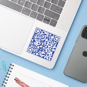 Sticker Entrer l'URL Généré instantanément Code QR | bleu  (Ordinateur portable avec iPhone)