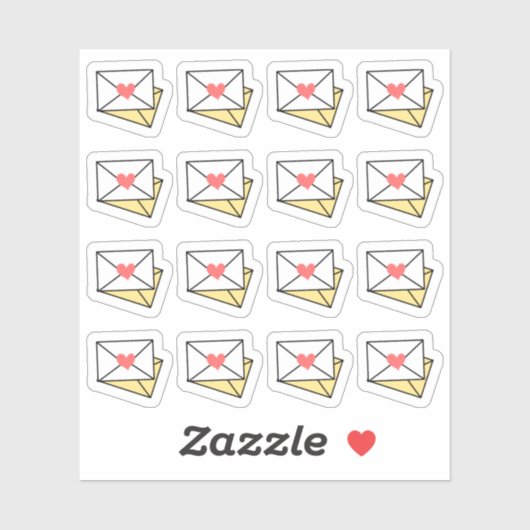 Sticker Enveloppe de courrier heureux Rappel d'expédition  (Feuille)