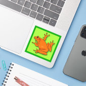 Sticker Enveloppe de grenouilles oranges (Ordinateur portable avec iPhone)