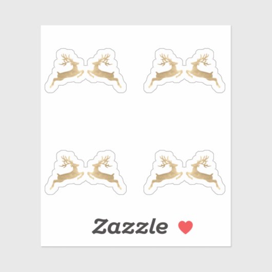 Sticker Enveloppe de Noël des cerfs Hiver (Feuille)