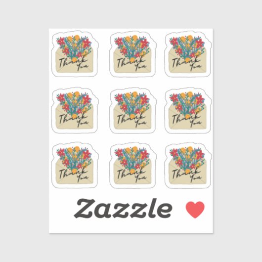 Sticker Enveloppe le Merci (Feuille)