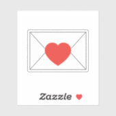 Sticker Enveloppe Lettre d'amour (Feuille)