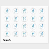 Sticker Enveloppe Seal, Baby shower Blue Seahorse (Feuille)