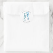 Sticker Enveloppe Seal, Baby shower Blue Seahorse (Sac)