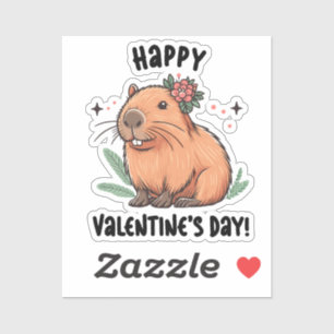 Sticker Envoi de l'amour de Capybara à la Saint Valentin