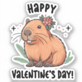 Sticker Envoi de l'amour de Capybara à la Saint Valentin (Recto)