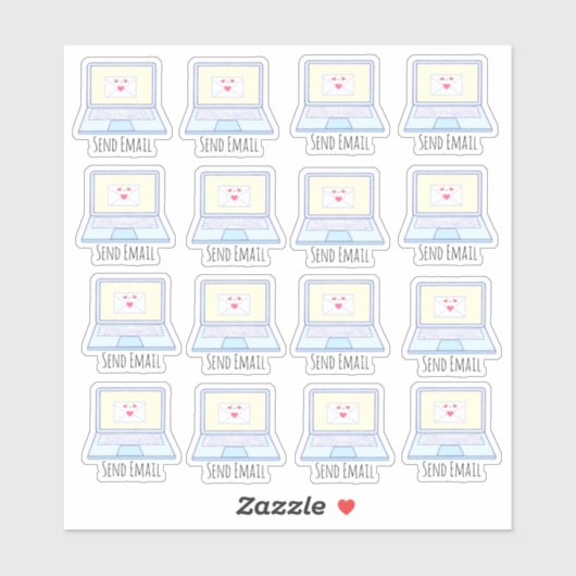Sticker Envoyer l'ordinateur portable de messagerie (Feuille)