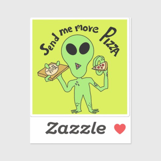 Sticker envoyer plus de pizza ufo (Feuille)