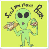 Sticker envoyer plus de pizza ufo (Recto)