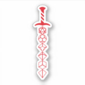 Sticker Épée de dés rouges du chasseur de sang (Devant)