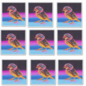 Sticker Épervier de néon avec des accents lumineux (Devant)