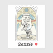 Sticker Ephène de cirque vintage exécutant animal Français (Feuille)