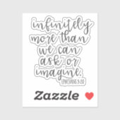 Sticker Ephésiens 3:20 Infiniment Plus Bible Écriture Art (Feuille)